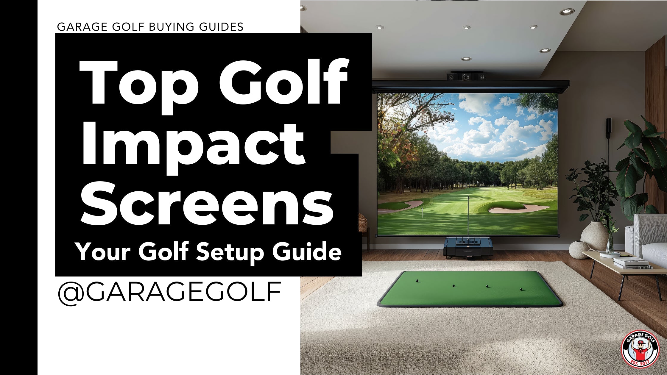 Home golf simulator featuring impact screen