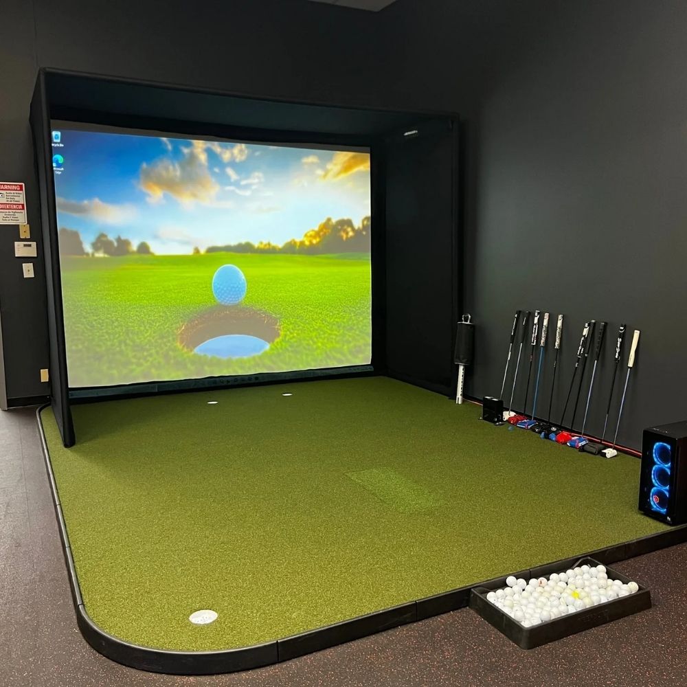 Golf simulator flooring