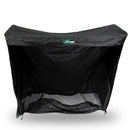 Black Golf Net Return with a netting structure, designed to catch golf balls.