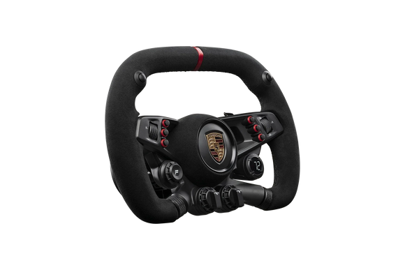 Fanatec CSL Elite P Virtual GT steering wheel — angled view with multifunction buttons for GT sim racing