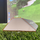 Carl's Place Foam Inserts for DIY Golf Simulator Enclosure displayed on a piece of turf with dimensions.