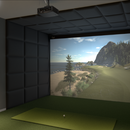Carl's Place Built-In Golf Room Kit with Hitting Mat side view.