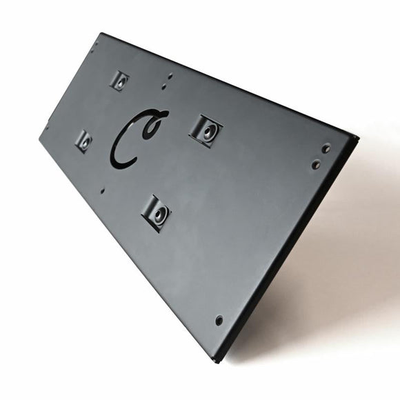 Carls Place Launch Monitor Frame Mount Uneekor side view black metal panel.