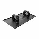 Carls Place Launch Monitor Frame Mount top view black metal panel logo.
