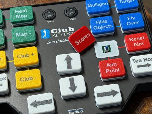 close up of the rearrangeable rectangular buttons on the Club Keyboard Flex 5