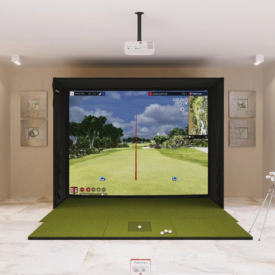 Flightscope-mevo-plus-sig10-golf-simulator-with-4x10-sigpro-golf-mat