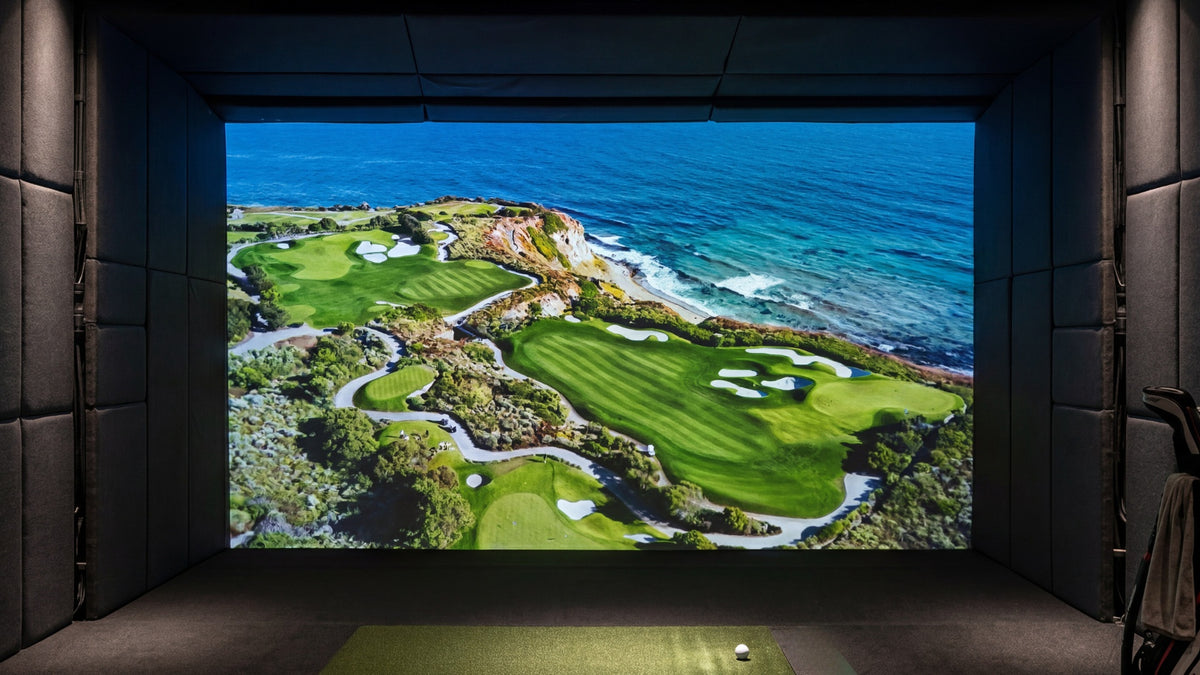 BenQ Golf Mode 2.0 golf course image on a simulator screen