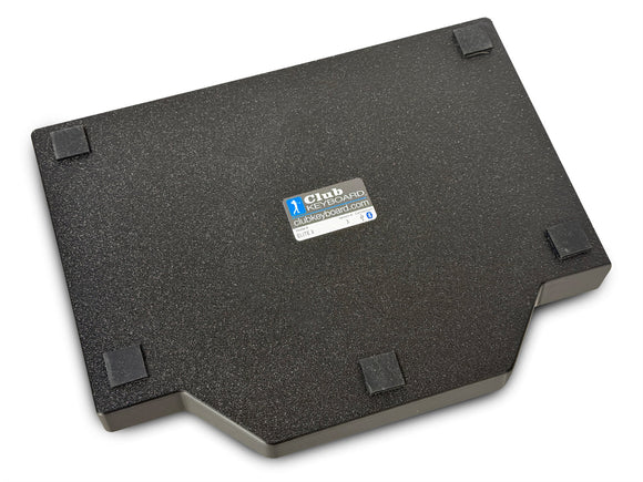 underside of the Club Keyboard Elite 3 showing the model label