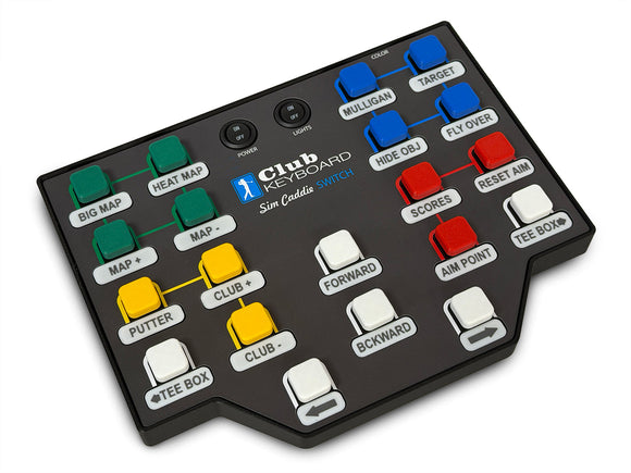 Cart Path Gray Club Keyboard Switch with 20 buttons and backlit text labels