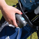 Shot Scope Magnetic Bag Clip holding a rangefinder on a golf bag