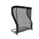 Black goal with netting and sturdy frame, designed for practice and training.