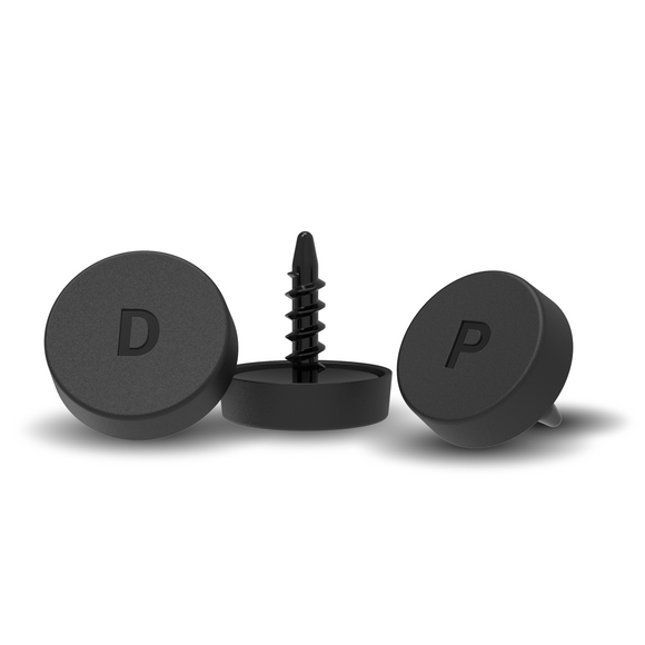 Shot Scope 16x Tracking Tags, front view showing the D tag and the putter tag
