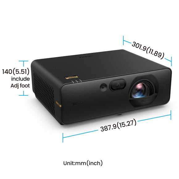 BenQ AK800ST dimensions: 387.9 mm wide, 301.9 mm deep, 140 mm tall including adjustable foot