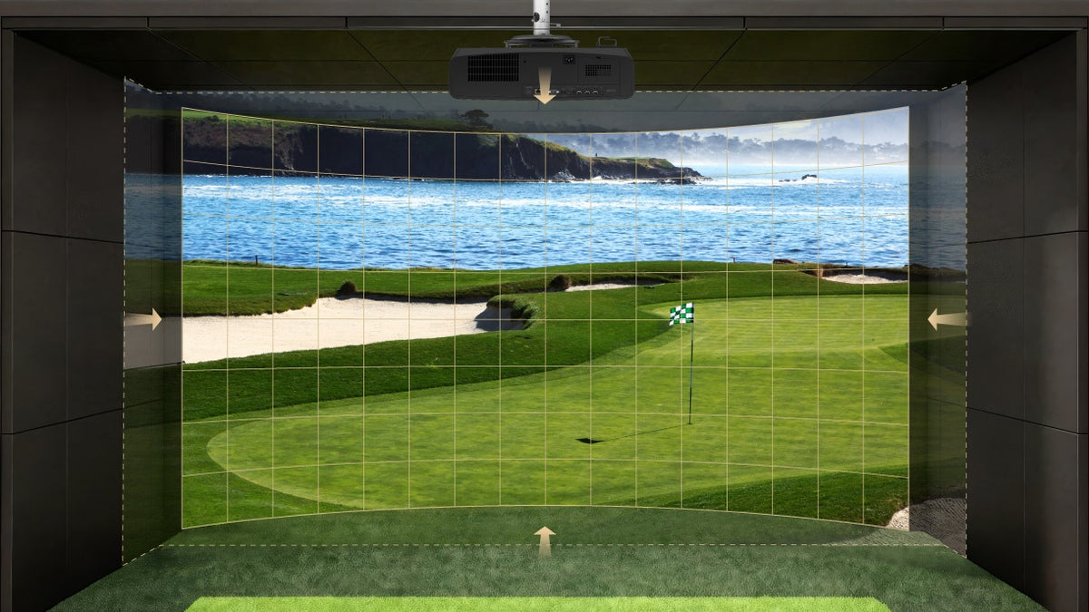 Auto Screen Fit 2.0 aligning the projected image to a golf simulator impact screen