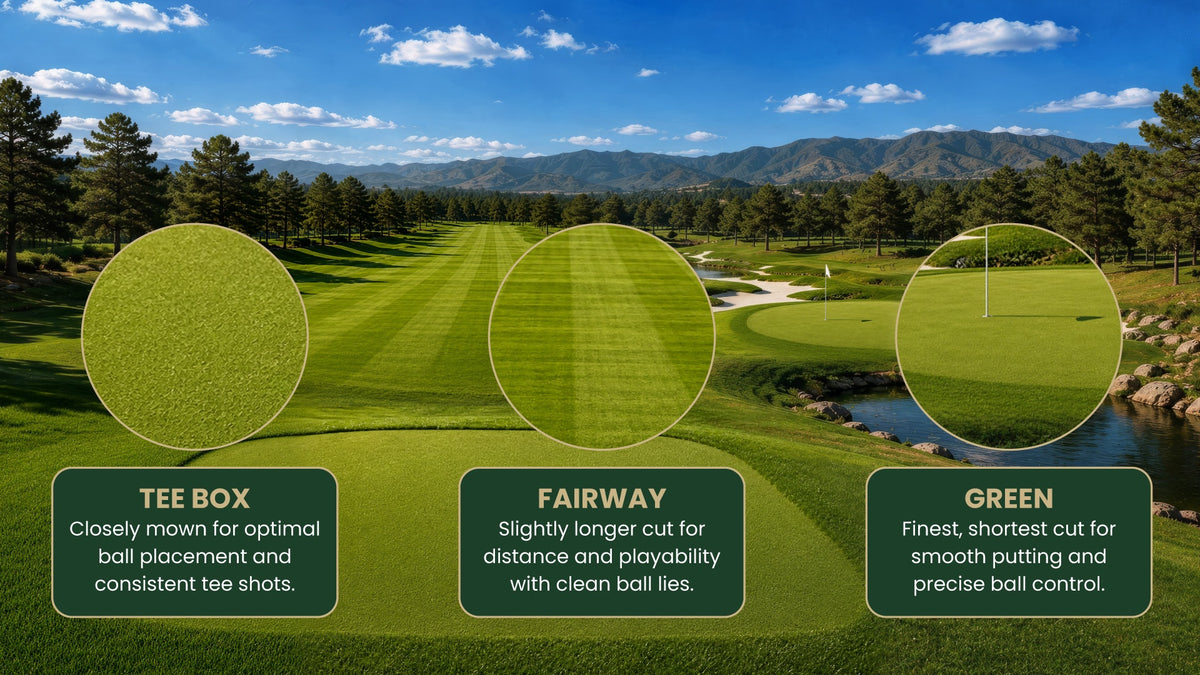 BenQ AK900ST AI video processing showing grass blades and mowing patterns on a golf simulator screen