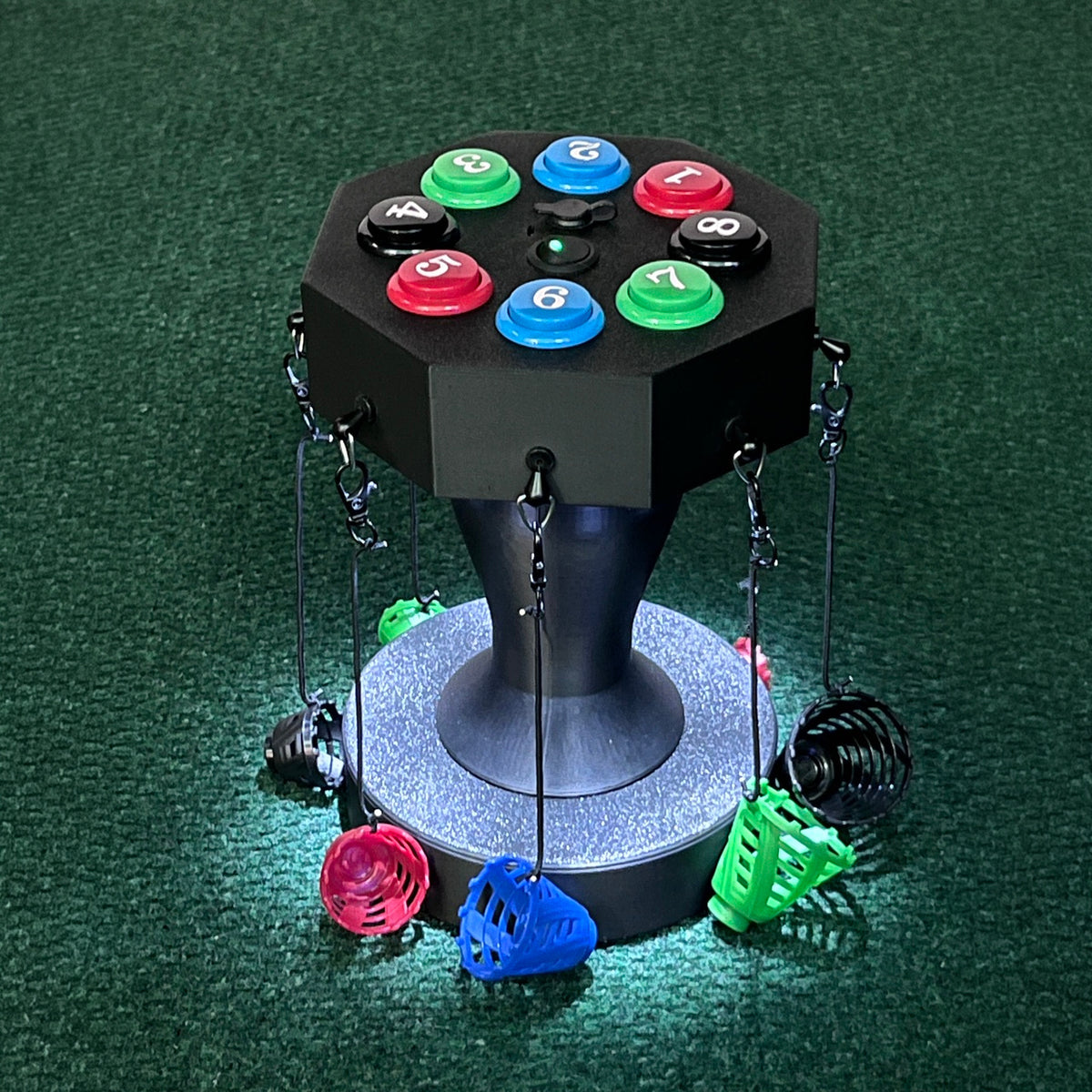 Anthem Golf Revolver Tee Carousel Birtee Edition with floor lighting on