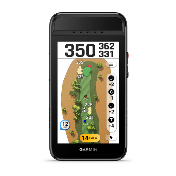 Garmin Approach G82 front view showing a hole map with distances to the green