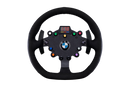 Fanatec ClubSport BMW GT2 V2 round wheel — leather-wrapped GT steering wheel with BMW motorsport button cluster