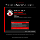 Garage Golf Build Plan cover page with your plan and cart link, details blurred