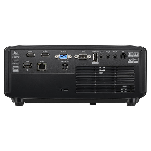 Optoma GT2300HDR 1080p short throw laser projector, rear connection panel