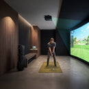Optoma GT2300HDR short throw projector ceiling mounted in a home golf simulator