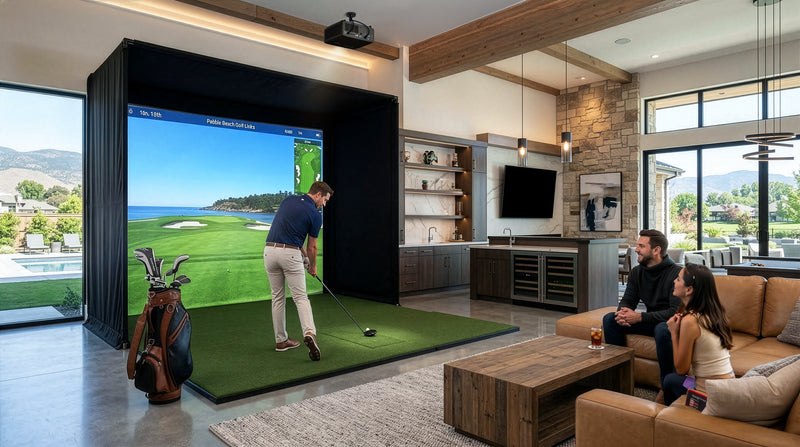 Golf simulator using an Optoma short throw laser projector
