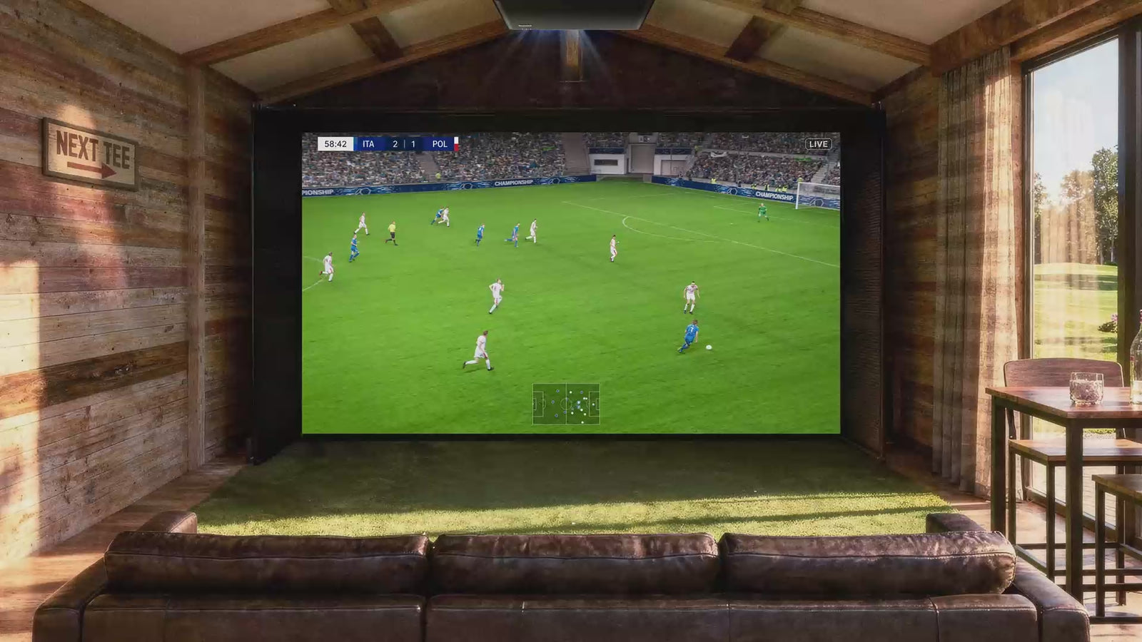 BenQ AK800ST golf simulator by day, home theater by night