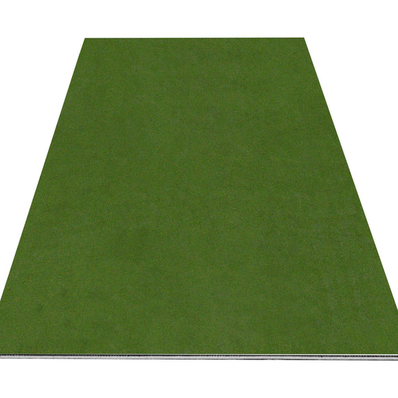 A green artificial turf panel, rectangular in shape, displayed against a white background.