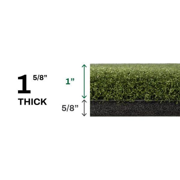 Close-up of the SwingTurf Hitting Strip turf and edge