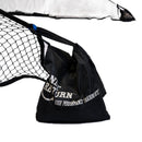 Black sports net with white text reading NET RETURN HIGH PERFORMANCE TRAINING NETS on the side.