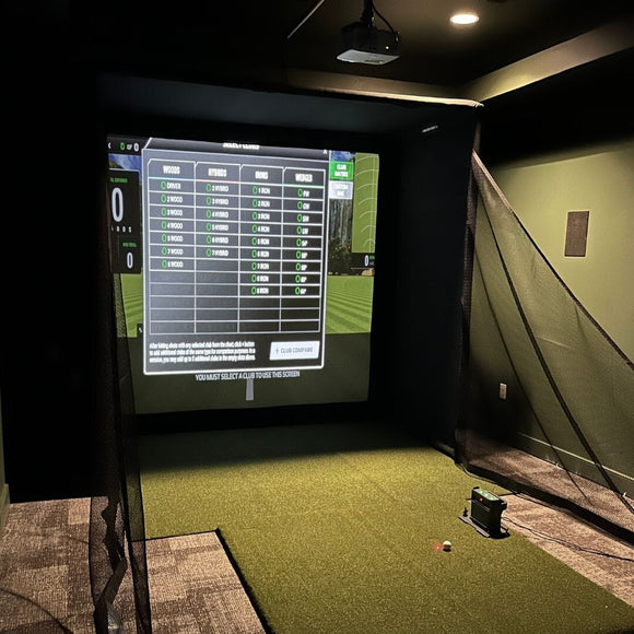 SIG8 Golf Simulator Enclosure installed with a golf simulator