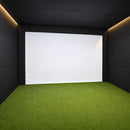 TruSim Systems Custom Premium Impact Screen shown in a golf simulator setup