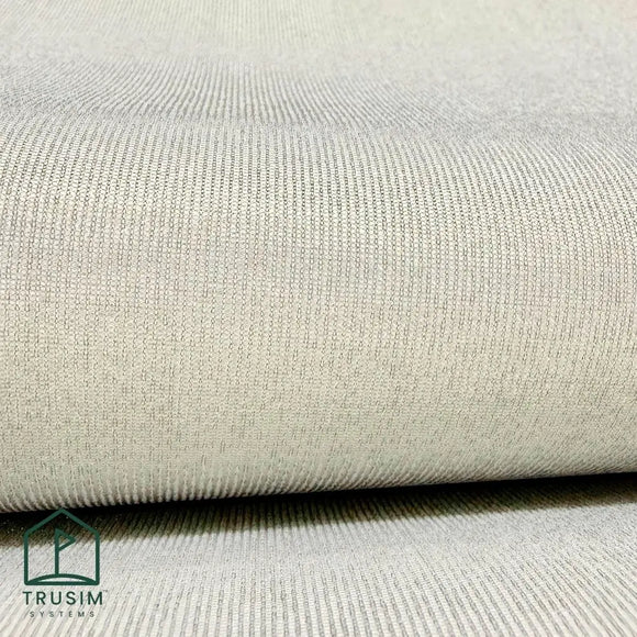Closeup of the folded screen fabric of a TruSim impact screen showing the texture of the fabric