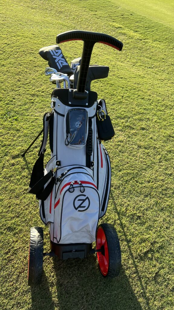 Zero-Friction-Wheel-Pro-Golf-Bag- Front-Profile