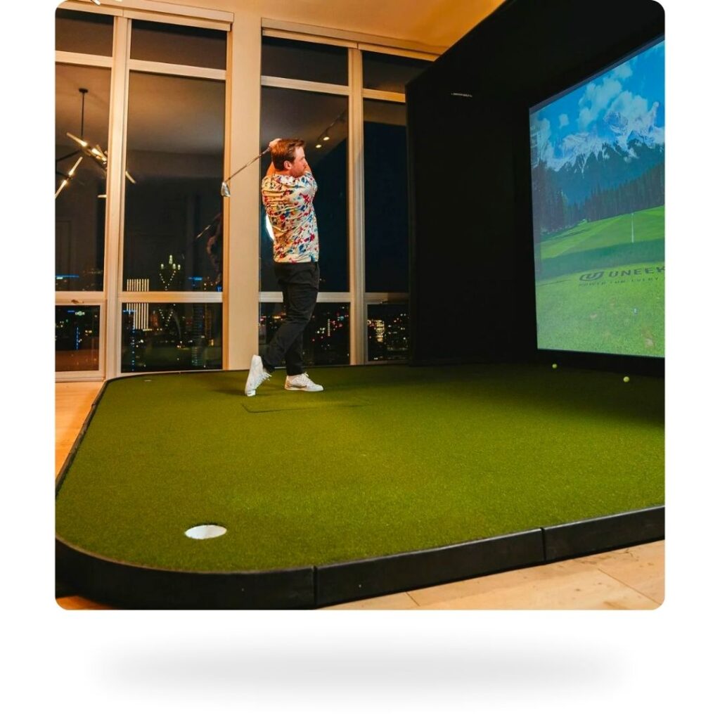 Golf simulator flooring