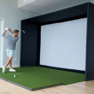 Sig10 Golf Simulator Enclosure With Golfer
